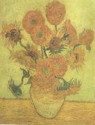 Vincent Van Gogh Still life Vase with Fourteen Sunflowers (nn04) Sweden oil painting reproduction